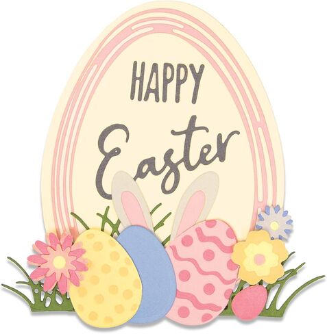 Sizzix Thinlits Die Set 17 Pack Easter Sentiments by Emily Tootle, Multicolor in Saudi Arabia