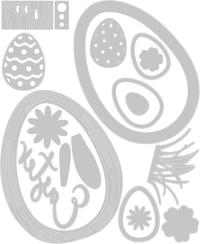 Sizzix Thinlits Die Set 17 Pack Easter Sentiments by Emily Tootle, Multicolor in Saudi Arabia