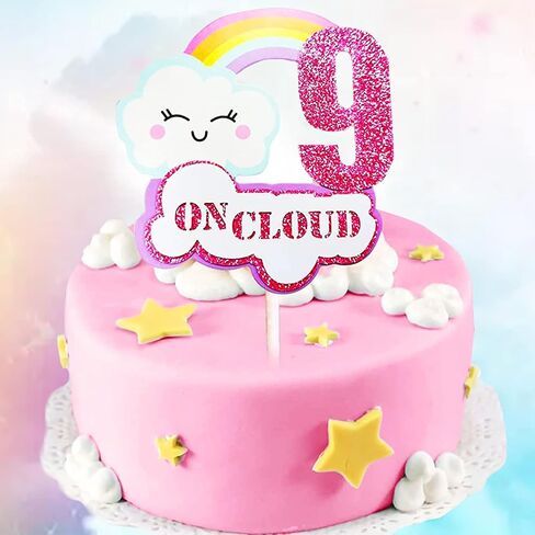 LaVenty Pink On Cloud 9 أغطية كعكة عيد الميلاد على Cloud 9 كعكة توبر على Cloud 9 تزيين الكيك على Cloud 9 لوازم حفلات أعياد الميلاد على Cloud 9 هدايا الحفلات in Kuwait