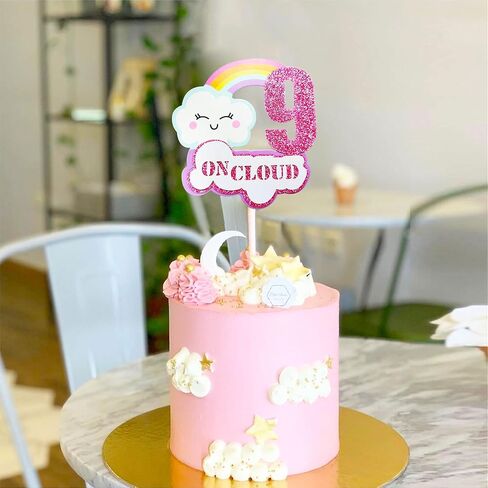 LaVenty Pink On Cloud 9 أغطية كعكة عيد الميلاد على Cloud 9 كعكة توبر على Cloud 9 تزيين الكيك على Cloud 9 لوازم حفلات أعياد الميلاد على Cloud 9 هدايا الحفلات in Kuwait