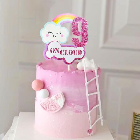 LaVenty Pink On Cloud 9 أغطية كعكة عيد الميلاد على Cloud 9 كعكة توبر على Cloud 9 تزيين الكيك على Cloud 9 لوازم حفلات أعياد الميلاد على Cloud 9 هدايا الحفلات in Kuwait