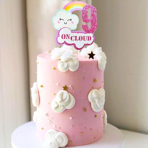 LaVenty Pink On Cloud 9 أغطية كعكة عيد الميلاد على Cloud 9 كعكة توبر على Cloud 9 تزيين الكيك على Cloud 9 لوازم حفلات أعياد الميلاد على Cloud 9 هدايا الحفلات in Kuwait
