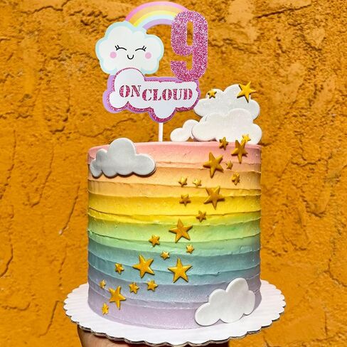 LaVenty Pink On Cloud 9 أغطية كعكة عيد الميلاد على Cloud 9 كعكة توبر على Cloud 9 تزيين الكيك على Cloud 9 لوازم حفلات أعياد الميلاد على Cloud 9 هدايا الحفلات in Kuwait
