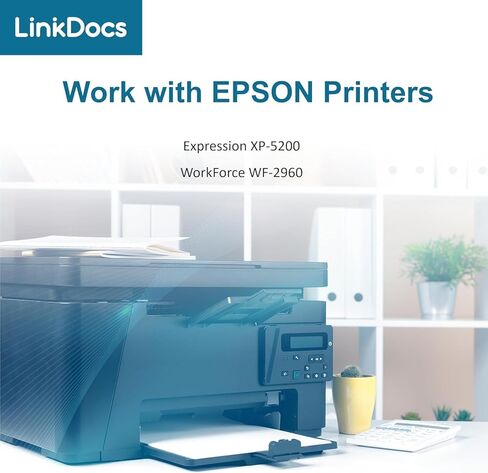 مجموعة خراطيش حبر 222XL بديلة معاد تصنيعها لطابعة Epson 222 T222 مع طابعة Epson Expression Home XP-5200 Workforce WF-2960 (أسود، سماوي، أرجواني، أصفر) in Kuwait