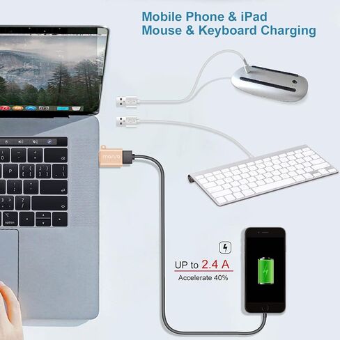 MOSISO USB C to USB Adapter 2 Pack,USB Type-C to USB Connector, Rose Gold | Thunderbolt 3 to USB 3.0 Converter OTG Compatible with MacBook Pro 2024-2016/Air 2024-2018/Laptop/Tablet/More Type-C Devices in Kuwait