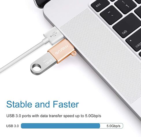 MOSISO USB C to USB Adapter 2 Pack,USB Type-C to USB Connector, Rose Gold | Thunderbolt 3 to USB 3.0 Converter OTG Compatible with MacBook Pro 2024-2016/Air 2024-2018/Laptop/Tablet/More Type-C Devices in Kuwait