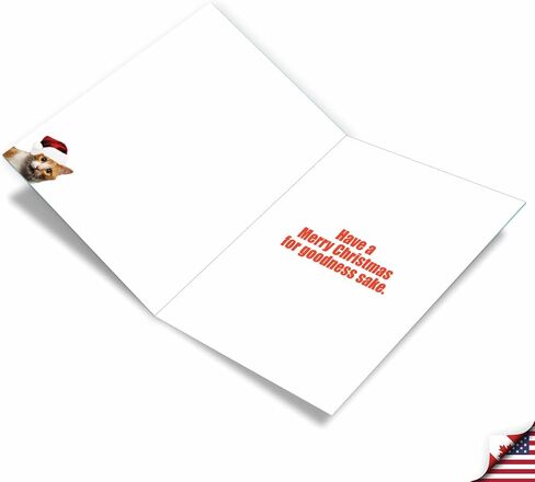 NobleWorks - Jumbo Christmas Greeting Card Funny (8.5 x 11 Inch) - Pet Animal Humor, Big Group Xmas Holiday Notecard - Tree Fainted Cat J2546XSG in Saudi Arabia