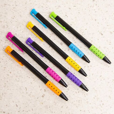 BAZIC Oil Gel Ink Retractable Pen Spyder Assorted Colors, 0.7 mm Medium Point Soft Grip Smooth Writing, for Office School (4/Pack), 1 UNIT, RANDOM COLOR in Saudi Arabia