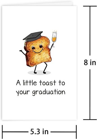 Leinessy Cute Toast Graduation Card, Congratulations Card with Envelope, A Little Toast to Your Graduation Pun Card in Kuwait