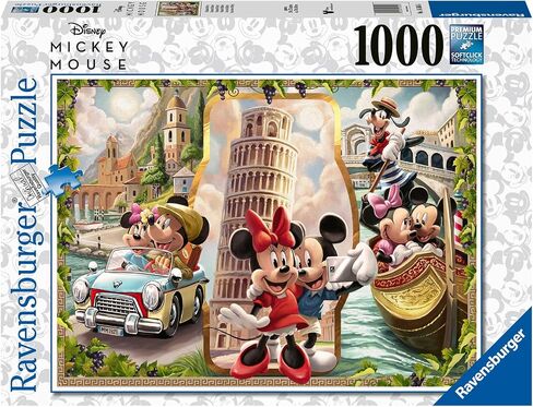 Ravensburger Disney Vacation Mickey and Minnie - 1000 Piece Jigsaw Puzzle for Kids and Adults | Unique Piece Design | Anti-Glare Surface | Ideal for Brain Game | Perfect Christmas Toy Gift in Saudi Arabia