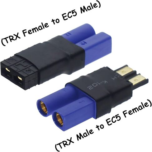 RC Lipo Battery Connector Adapter for Traxxas TRX to EC5 Connector Adapter Plugs fit Slash/Rustler/Stampede/Bandit/E Revo RC Cars in Kuwait