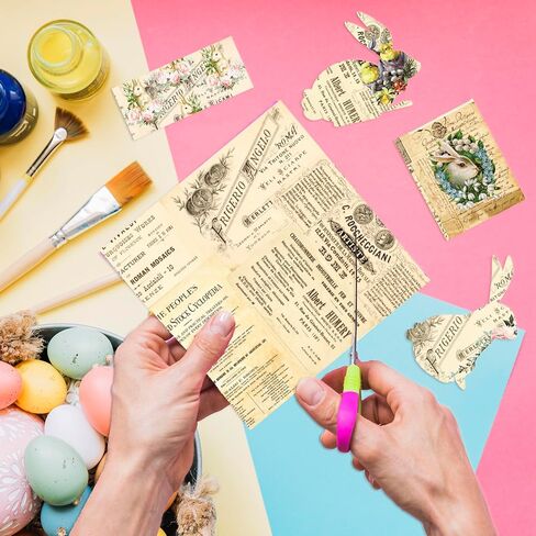 XMBHHRM 24 Sheets Easter Scrapbook Paper Spring Rabbit Decorative Craft Paper 6 x 6 Inch Bunny Eggs Themed Single -Sided Pattern for DIY Card Making Junk Journal Decor Album Supplies (A-Style) in Saudi Arabia