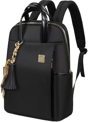 Kamlui Laptop Backpack for Women 17.3-Inch Slim - Computer Case Laptop Bag Travel Casual Daypack Satchel Business Weekender Fashion Nylon (Black) in Saudi Arabia