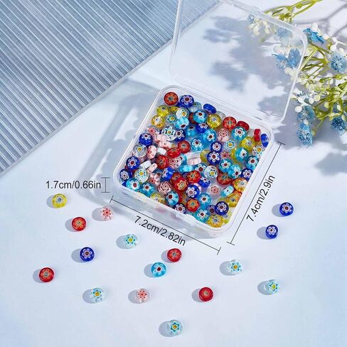 SUNNYCLUE 1 Box 80Pcs Glass Heart Beads Handmade Millefiori Glass Flower Bead Lampwork Beads Valentine's Day Red Heart Beads for Jewelry Making Beaded Bracelets Necklace DIY Craft Beading Supplies in Saudi Arabia