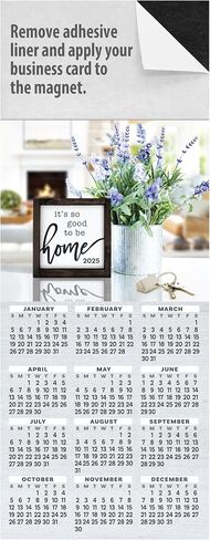 2026 Magnetic Yearly Glance Calendar, Peel and Stick Business Card Refrigerator Magnet, Great Real Estate Agent Marketing Tool, 1 oz. Postage Rate, Box of 100 (Happy Place) in Saudi Arabia