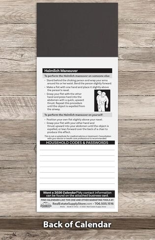 2026 Magnetic Yearly Glance Calendar, Peel and Stick Business Card Refrigerator Magnet, Great Real Estate Agent Marketing Tool, 1 oz. Postage Rate, Box of 100 (Happy Place) in Saudi Arabia