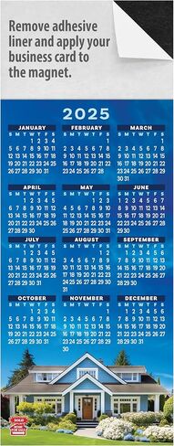 2026 Magnetic Yearly Glance Calendar, Peel and Stick Business Card Refrigerator Magnet, Great Real Estate Agent Marketing Tool, 1 oz. Postage Rate, Box of 100 (Happy Place) in Saudi Arabia