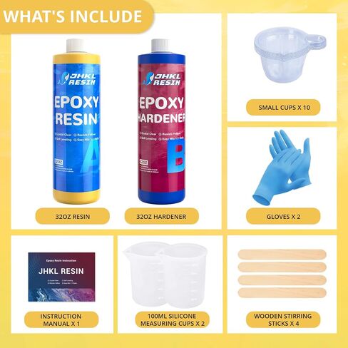 1 Gallon Crystal Clear Epoxy Resin Kit, No Bubble & Not Yellowing Epoxy Resin Gallon for Casting & Coating, Table Top, Bar Top, DIY Jewelry Making, Art Crafts, Wood & Resin to Easy Mix 1:1 in Saudi Arabia