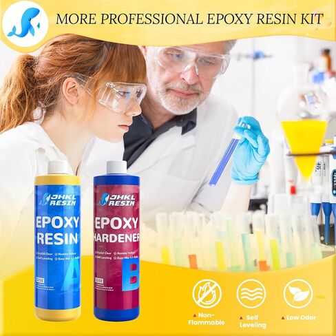 1 Gallon Crystal Clear Epoxy Resin Kit, No Bubble & Not Yellowing Epoxy Resin Gallon for Casting & Coating, Table Top, Bar Top, DIY Jewelry Making, Art Crafts, Wood & Resin to Easy Mix 1:1 in Saudi Arabia