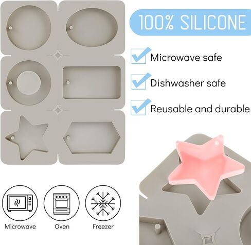 Patelai 2 Pcs Wax Silicone Molds Rectangle Wax Resin Molds Christmas Keychain Wax Mold Epoxy Casting Jewelry Making Molds with Hanging Holes for DIY Handicrafts Pendant Crafts Making (Various Style) in Saudi Arabia