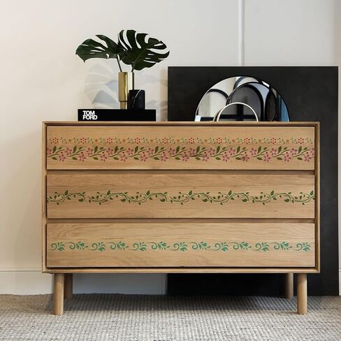 FINGERINSPIRE Flower Border Stencil (4 Style) 11.7x8.3inch Reusable Flower Drawing Stencil Vines Pattern Stencil Ivy Decoration Stencil for Painting on Wall, Furniture, Fabric, Wood and Paper in Saudi Arabia