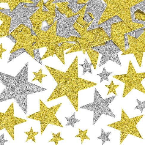 300 Pcs Glitter Foam Stars Stickers Self Adhesive Star Stickers Christmas Foam Star Shapes Star Shape Wall Stickers Arts and Craft Supplies for Kids in Saudi Arabia