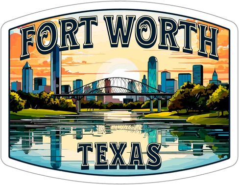 ملصق Fort Worth Texas ملصق مغامرة تذكارية من الفينيل صغير مقاوم للماء لزجاجة المياه وكوب جواز السفر وكتاب القصاصات والكمبيوتر المحمول ولوح التزلج والكمبيوتر المحمول مقاس 4 بوصات هدية مضحكة ID44990 in Saudi Arabia