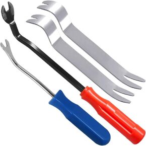 Auto Trim Removal Tools Kit Set of 4 pcs, SourceTon Car Panel Dash Radio Removal Installer Stainless Steel Pry Tools Kit, Fastener Remover Pry Bar Scraper for Door Trim Molding Dash Panel