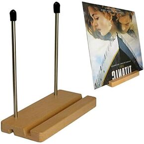 Vinyl Record Storage Holder Album Display Stand Record Organizer, Fits 7" and 12" Records or LPs - Display Singles in Stylish Modern Portable Record Stand - for Phone holder, tablet holder