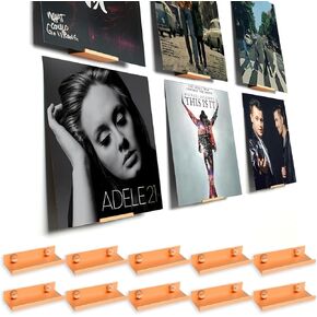 BiJun 10 Pack Vinyl Record Shelf Wall Mount, Metal Vinyl Holder Wall Mounted Minimalist Album Record Holder Display Your Daily LP Listening, CD, Comic Book in Store, Office and Home (Black)