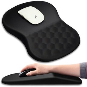 Hokafenle Ergonomic Mouse Pad Wrist Support with Massage Design, Wrist Rest Pain Relief Mousepad with Memory Foam&Non-Slip PU Base, Mouse Pads for Wireless Mouse & Desk (12x8 inch,Flag) in Kuwait