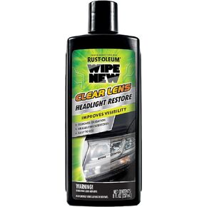 Wipe New Rust-Oleum 381403 Clear Lens Headlight Restore, 8 oz, Black