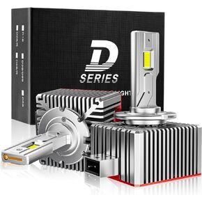 NOVCAPAR D1R D1S LED Bulb,120W High Power,24000LM +600% Brightness,6500K Cool White,High and Low Beam,Xenon HID Replacement Lights, Plug and Play,D1S LED Bulbs Canbus Error Free
