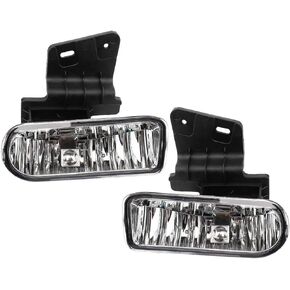 MAYASAF Amber Lens Fog Light Pair of Bumper Fog Lamp Assembly Fit for 1999-2002 Silverado 1500/2500/3500, 2000-2006 Suburban Tahoe Exclude Z71