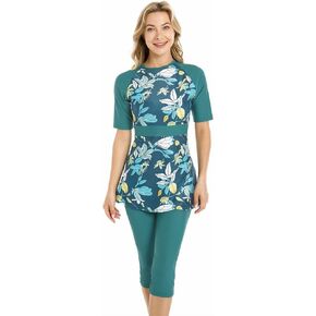 Modest Swimwear for Women Short Sleeve Swimsuit Burkini Modesty Costume Rash Guard Surfing Suit Beachwear