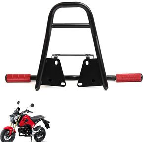 Iron Manned Motorcycle Stunt Rear Luggage with CNC Removable Perform Bar Fit for Honda Grom MSX 125 SF 2013-2016,Black Rack + Black Footpeg