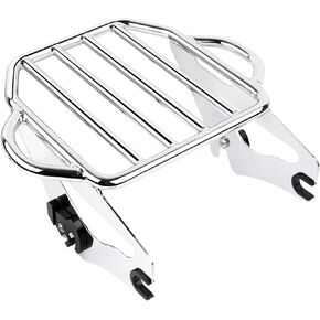 Benlari Gloss Black Detachable Luggage Rack 2-Up Mounting Rack Compatible for Harley Touring Road King Street Electra Glide 2009-2024 2021 2020 2019 2018 2017 2016 2015 2014 2013 2012 2011 2023
