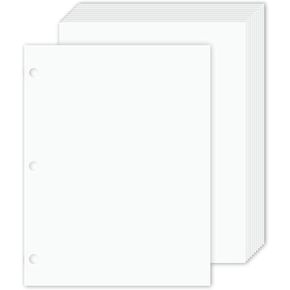 3 Hole Punched White Cardstock – Durable and Thick 65lb (176gsm) Card Stock | 8.5 x 11 inches | 50 Sheets per Pack