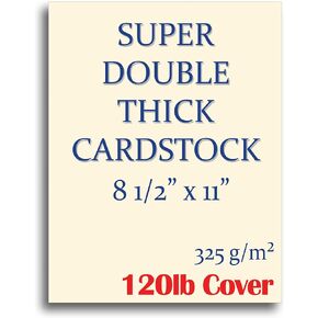 SUPER Thick 120lb Cover Cardstock Paper - Plain Heavy Natural Cream Stock - 8.5" x 11" - Inkjet/Laser Printer Compatible (15 Sheets, Natural Cream)