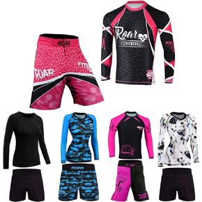 Roar No Gi Full Set Ladies Sports Bra BJJ Leggings MMA Shorts & Grappling Rash Guard Female Fight Wear (Only for Ladies)