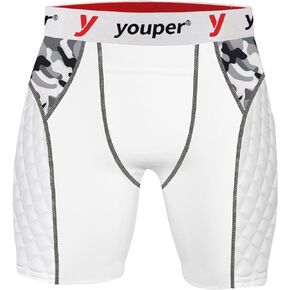 شورت Youper Youth Elite مبطن منزلق مع جيب على شكل كوب، شورت ضاغط للأولاد للبيسبول وكرة القدم
