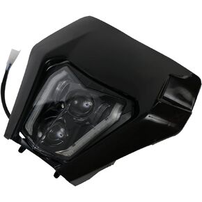 Dirt Bike Headlight Led，66W 3000lm Universal Motorcycle LED Headlight Kit，Pit Bike Headlight for Most Pit Dirt Bike Motorcycle Enduro ATV Scooters-Orange