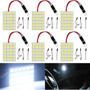 YONGMING BA9S T10 194 Festoon Led Panel Dome Light 501 W5W C5W T4W H6W Led 5050 Chipset for Car Interior Reading Vanity Courtesy Trunk Lights 12V White Pack of 6
