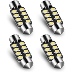 Festoon LED Bulb 39mm 2835 8SMD Canbus Error Free Fit for Interior Dome Map Lights Door Courtesy Lights Trunk Lights License Plate Lights (Pack of 4)