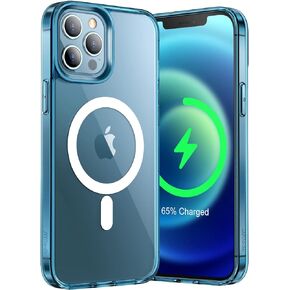 JETech Magnetic Case for iPhone 12 Pro Max 6.7-Inch Compatible with MagSafe Wireless Charging, Shockproof Phone Bumper Cover, Anti-Scratch Clear Back (Black)