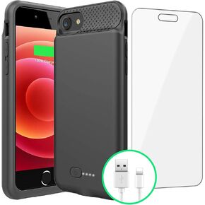 Battery Case for iPhone 8/7/6s/6/SE(2022/2020), Ultra Slim Powerful 6000mAh iPhone Charging Case 360°Protection Rechargeable Extended Battery Charger Case for iPhone 8/7/6s/6/SE(3rd and 2nd gen)