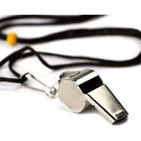 Crown Sporting Goods SCOA-001 Stainless Steel Whistle with Lanyard – Great for Coaches, Referees, and Officials by