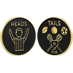 Jexine 2 Pieces Referee Flip Coin Soccer Referee Portable Anti Rust Hard Alloy Referee Judge Toss Coins with Case for Football Soccer Volleyball Lacrosse Training Matches