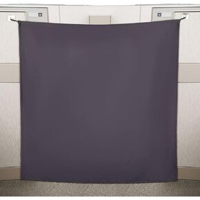 Pinkunn 40 x 48 Inch Office Cubicle Curtain with Stainless Steel Self Adhesive Hook Portable Privacy Door Partition Room Office Divider(Black)