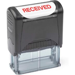 Self Inking Rubber Stamp, Refillable Red Ink Preinstalled - (9/16" x 1-1/2") (Completed)